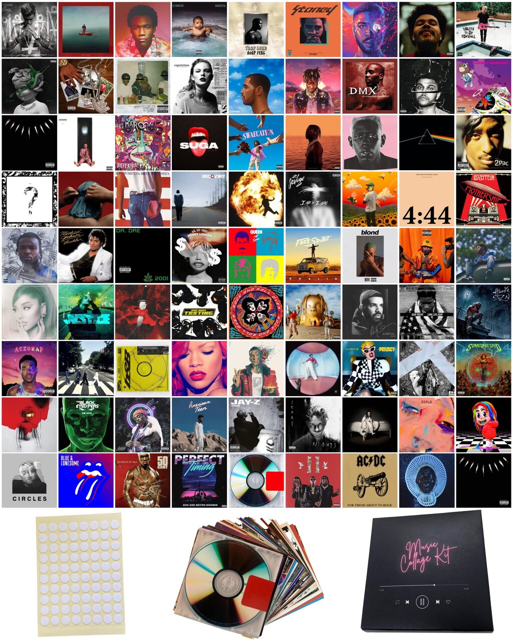 150 Pcs Posters Wall Collage Kit, Album Cover Posters, Posters for Room,  Music Posters, Band Posters, Rapper Posters, Wall Posters, Rap Posters,  Posters for Bedroom 6x6 Inch Total 80